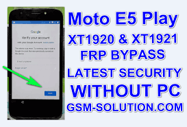 After i followed the official guide how to unlock the bootloader i managed . Moto E5 Play Xt1920 Xt1921 Frp Bypass Without Pc Gsm Solution Com