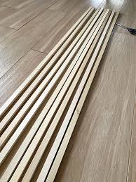 However, be advised that the actual width of these wood boards can be as small as 2.25″ which was the width of the pieces we purchased. Diy Wood Slat Walls Brepurposed