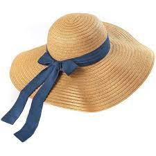 La Redoute Womens Wide Brimmed Paper Straw Hat With Ribbon Bow Beanie Hats For Women Women Hats Fashion Hats For Big Heads