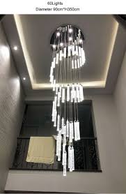 Too many lights at table selecting a chandelier with highly polished metal surfaces adds even more reflective shine. Lamp Chandelier Light For High Ceiling Entryway Stairs Hanging Spiral Long Lamps Crystal Staircase Chandelier Hanging Lights Chandeliers Aliexpress