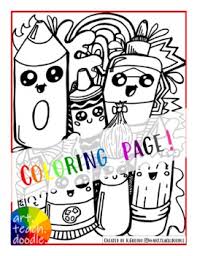 Make your world more colorful with printable coloring pages from crayola. Kawaii Coloring Page Art Supplies By Art Teach Doodle Tpt