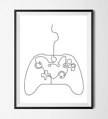 Abstract Xbox Controller Line Drawing Minimalist Art Wall Etsy Line Drawing Minimalist Art Drawings