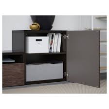 Besta Tv Storage Combination Glass Doors Black Brown Selsviken High Gloss Brown Clear Glass Ikea Tv Storage Wall Cabinet Glass Door