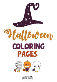 Pretty witch flying through sleeping crescent at night, happy halloween coloring page with cute mermaid. Relaxing Halloween Coloring Pages Five Spot Green Living