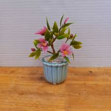 Vintage Bonsai Planter With Green Jade & Pink Glass Cherry Blossom, Jedaite  Bonsai by Gumps, Flower Accent. Art Deco Decor, Collectible