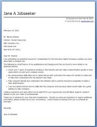 Insurance Claims Processor Cover Letter Sample Resume Downloads Sample Resume Cover Letter Cover Letter For Resume Job Cover Letter