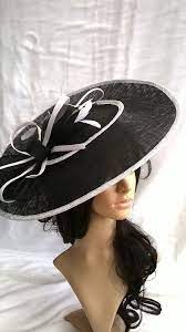 Juliet Bow Black White Hatinator Stunning Black Sinamay Etsy Black And White Races Outfit Black