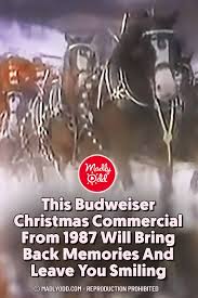 These Majestic Clydesdales Have Been Bringing Christmas Cheer For Many Years And They Are Still Magnificent To Budweiser Budweiser Commercial Christmas Adverts