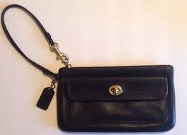 Coach Black And Brown Purse Euc Vintage Coach Black Leather Wristlet Brass Hardware Leather Wristlet Vintage Coach Black Leather