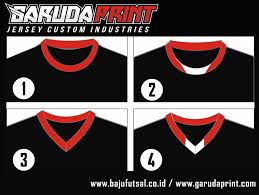 Desain ini bisa menggunakan variasi kerah model v neck maupun o neck. Baju Futsal Pakai Kerah Atau Tanpa Kerah Garuda Print