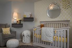The idea here is to create a look that is close to living in a cabin in the woods. Yellow And Gray Nursery Unisex Baby Room Baby Room Themes Grey Baby Room