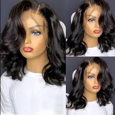 14inches Glueless Short Wavy Wigs Human Hair vb3h5