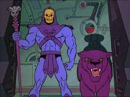 The world of eternia in the aftermath of skeletor's war on castle grayskull, which he has won after seizing grayskull and the surrounding city using a cosmic key developed by the locksmith gwildor. Gifake He Man And The Masters Of The Universe 1983 Masters Of The Universe Skeletor Old Cartoons