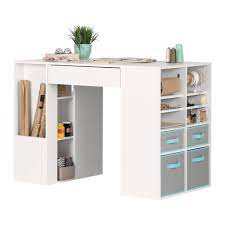 Crea Counter Height Craft Table With Storage White South Shore Craft Tables With Storage Craft Table Craft Room Design