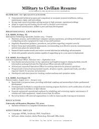 Military To Civilian Resume Sample Tips Resume Companion