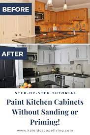 How To Paint Kitchen Cabinets Without Sanding Or Priming Step By Step Painting Kitchen Cabinets Diy Kitchen Cabinets Painting Diy Kitchen Remodel