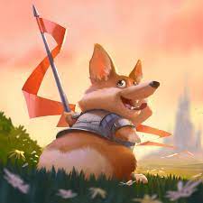 Corgi Knight Lynn Chen On Artstation At Https Www Artstation Com Artwork 5a1ez Corgi Drawing Corgi Art Concept Art Characters