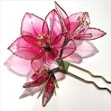 つつじのかんざし 躑躅色 ペットボトルアート フラワーアート ハンドメイド コサージュ 作り方