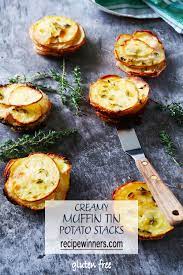 Creamy Muffin Tin Potato Stacks Recipe Winners Recipe Potato Stacks Food Muffin Tin Potatoes