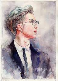 Painting and art is the activity that channels your energy into an . Kim Namjoon Bts Drawings Kpop Drawings Bts Fanart