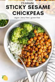 Vegan Sticky Sesame Chickpea Recipe Eat With Clarity Recipe Chickpea Recipes Easy Chickpea Recipes Dinner Whole Food Recipes