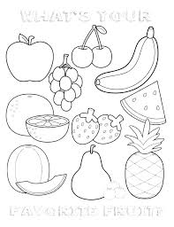 Printable Fruits And Vegetables Coloring Pages At