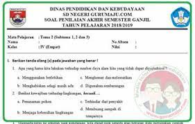 Contoh soal pas kelas 4 sd/mi tema 5 tahun 2021/2022 online. Soal Uas Pas Kelas 4 Tema 2 Kurikulum 2013 Revisi 2018 Guru Maju