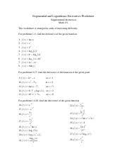 Showing 8 worksheets for derivative. Exponential And Logarithmic Derivatives Ws Pdf Exponential And Logarithmic Derivatives Worksheet Supplemental Instruction Math 151 This Worksheet Is Course Hero