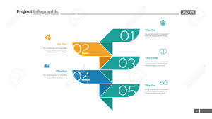 Five Steps Process Chart Slide Template Business Data Stage