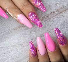 Pink Glitter Barbie Nails Pink Glitter Nails Barbie Pink Nails Trendy Nails