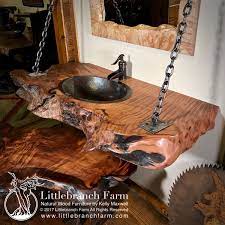 This extra space can be used for storage, or keep things pristine and easy to clean. Hanging Wood Slab Bathroom Vanity In 2020 Rustic Bathroom Designs Wood Slab Rustic Bathroom Vanities