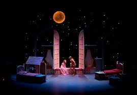 Could We Do Some Sort Of Background Like This With The Stars If You Drill Holes Into Light Boxes You Get Get The S Set Design Theatre Scene Design Peter Pan