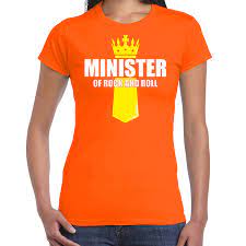Sophie heeft een kroon van een papieren bordje voor koningsdag geverfd, ze wilde hem niet meer versieren want dan zag je de vlag niet meer. Oranje Minister Of Rock N Roll Shirt Met Kroontje Koningsdag T Shirt Voor Dames Fun En Feest