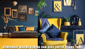 Namun, untuk warna dasar yang lebih sejuk, anda dapat memilih warna biru atau hijau. 19 Gambar Kombinasi Warna Kuning Untuk Ruang Tamu Yang Bikin Betah