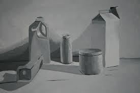 Black and white still life. Black And White Still Life Painting By Ryan Flanagan