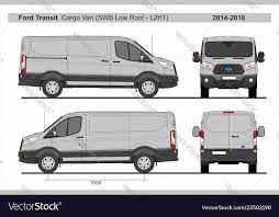 Ford Transit Cargo Delivery Van Short Wheel Base Low Roof L2h1 2014 2018 Detailed Template For Design And Production Of Vehicle Wraps Ford Transit Van Ford
