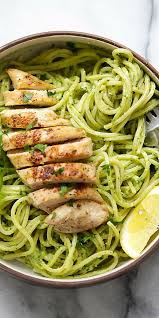 Pesto Pasta With Chicken Easy Pasta With Basil Pesto And Grilled Chicken Loaded With Yogurt And Parmesan Cheese Pesto Chicken Pasta Pesto Pasta Easy Pasta