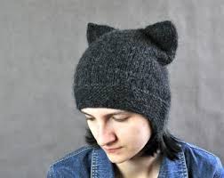 Hand Knit Alpaca Cat Ear Beanie: Soft Winter Hat