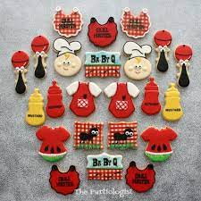 Barbecue Cookies Bbq Baby Shower Decorations Barbecue Baby Shower Baby Shower Bbq