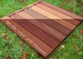 An Ipe Tile Oiled Vs Un Oiled Natural Wood Natural Wood Finish Deck Finishes