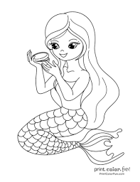 Welcome to our collection of free mermaid coloring pages. 30 Mermaid Coloring Pages Free Fantasy Printables Print Color Fun
