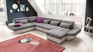 Wohnlandschaft Eternity Ecksofa Weiß Grau