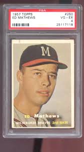1957 Topps #250 Ed Mathews Eddie Mathews PSA 4 Graded Baseball Card MLB  Braves