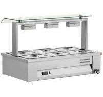 Bain Marie With Heated Cupboard & Sneeze Guard 3 x GN1/1 ...