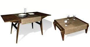 Can't decide between a coffee table or a dinning? Wooden Dining Table Folds To Become A Low Coffee Table Homecrux