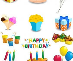 Cartoon Happy Birthday Decorations Vector Birthday Decorations Cartoon Cupcakes Kids Cards