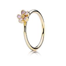 Pandora 14ct Gold Pink Cherry Blossom Flower Ring Pandora Rings Pandora Jewelry Pink Ring
