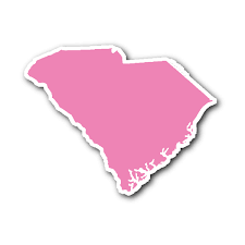 South Carolina State Shape Sticker Outline Pink State Shapes South Carolina Shapes