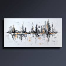 Original Black And Blue White And Gold 75 Large Original Abstract Black White Gray Gold Painting On Canvas Contemporary Abstract Modern Art Wall Decor Wg0i37xl Black Wall Art Modern Art Paintings Painting