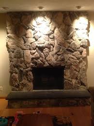 Every room in my house is now painted basically two colors with the walls and trim the exact same color. Lava Rock Fireplace Makeover